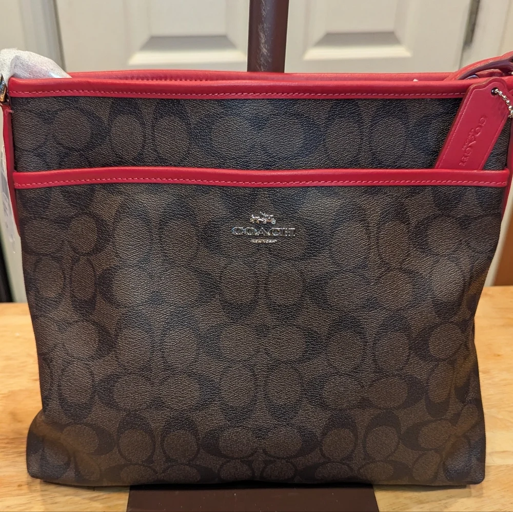 Coach File Crossbody in Signature Canvas NWT